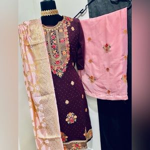 Georgette Palazzo set with dupatta